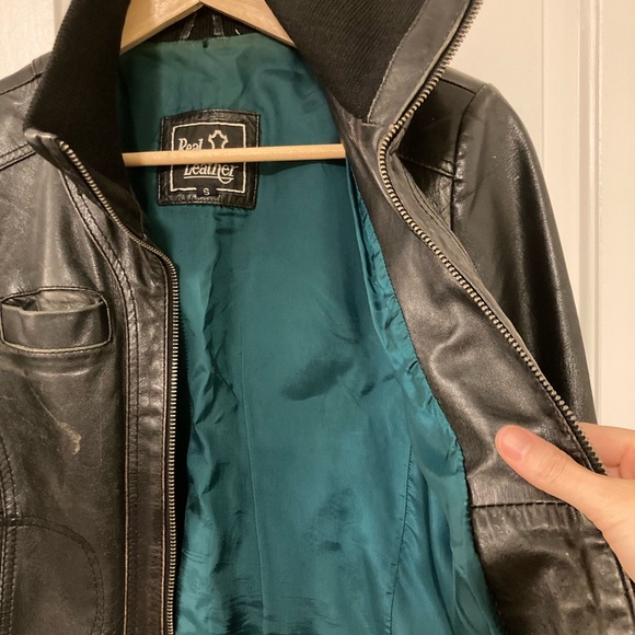 Vintage bomber-style leather jacket W’s XS - Picture 3 of 8